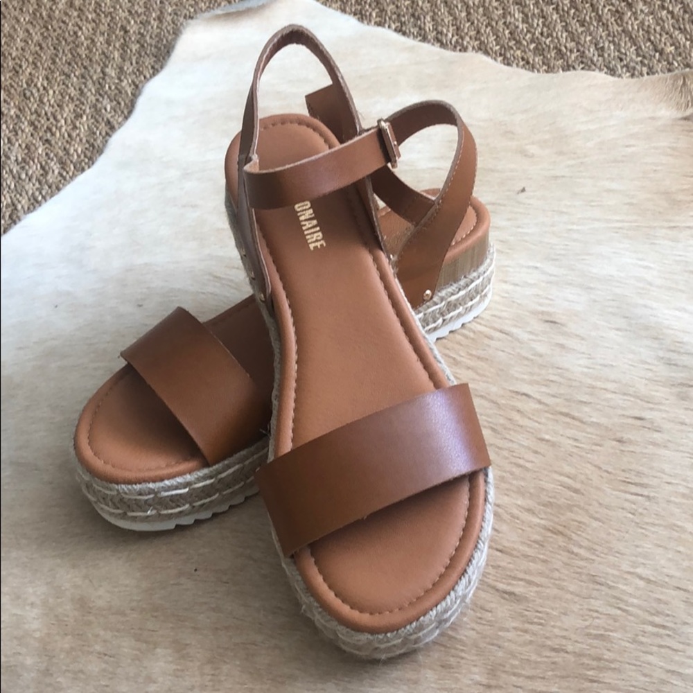 Cute tan wedge sandals